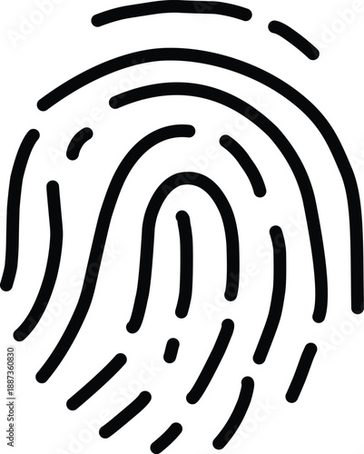 Fingerprint biometric scanning icon outline style