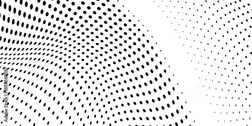 Dotted simple halftone gradient texture. Dots waves concept. Vanishing polka dot design background. Vector illustration