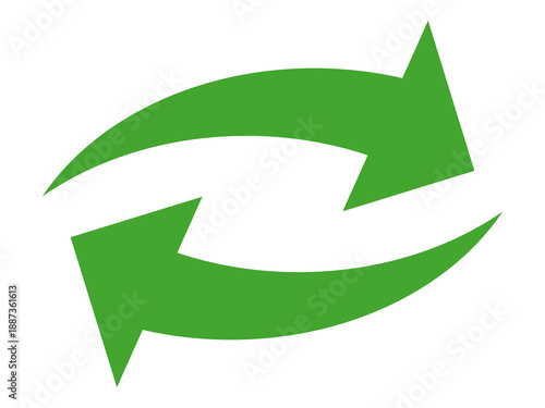 green recycling arrow. renewable ecological and natural icon element	
