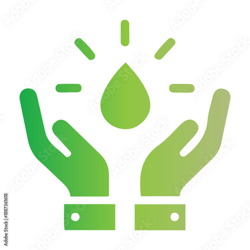 Symbolic illustration of cupped hands protecting a glowing water droplet, representing global water conservation, environmental sustainability, and the vital essence of life