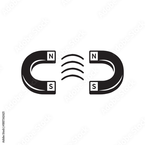 Horseshoe Magnets Attracting Each Other Magnetic Field.