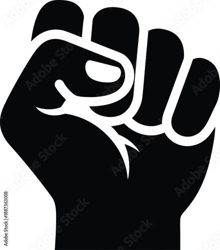 Raised Fist Symbolizing Strength and Solidarity.