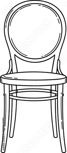 Classic Wooden Chair Illustration Elegant Furniture Design for Home and Office Decor