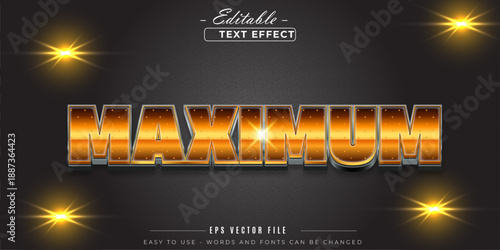 Editable text effects on glossy maximum text.