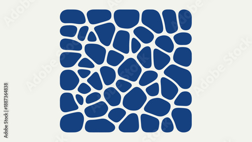 Abstract blue organic shapes pattern on a light background.