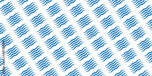 Waves seamless pattern. Abstract curve lines repeat tiling background. Rhythmic waves pattern. Modern geometric curve line seamless pattern.