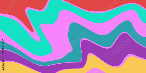 Abstract pattern with a rainbow color palette typical of psychedelic art.