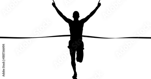 Man Balancing on Slackline with Arms Outstretched.