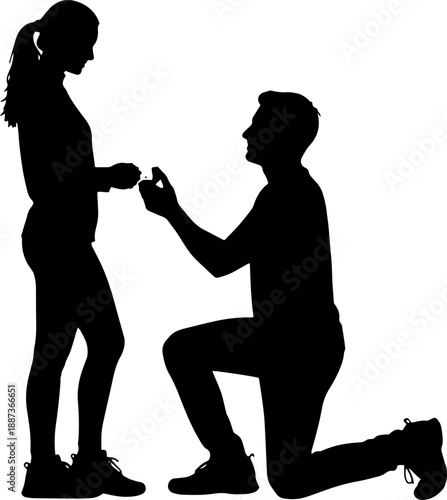 Man Proposing to Woman on One Knee.