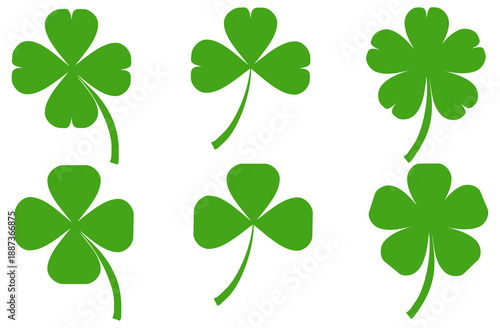 Clover leaf illustration in flat style. Clover leaf vector design symbolizes trust, hope, love, and good luck.	