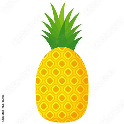 Fresh pineapple fruit illustration, summer pineapple fruit theme. Summer design for holiday promotion and printed on clothing.