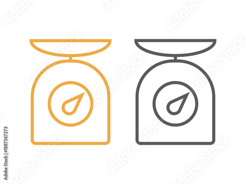 計量器のアイコンの線画イラストのセット