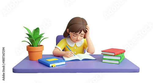 Child Crying While Doing Homework