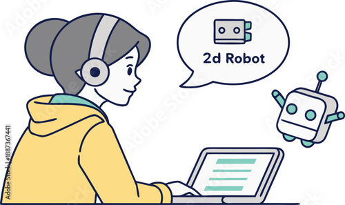 Coding and Creation: A woman engrossed in coding, a digital creation comes to life, the interface between imagination and technology.