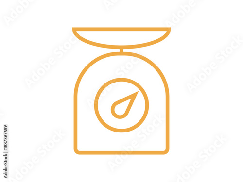 計量器のアイコンの線画イラスト