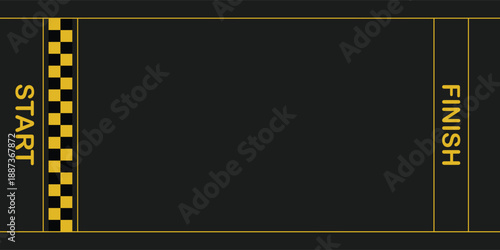 Linear race track with start line. Car or karting road racing background. top view.