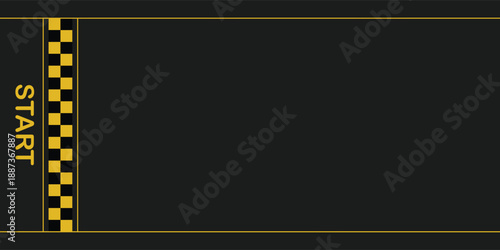 Linear race track with start line. Car or karting road racing background. top view.