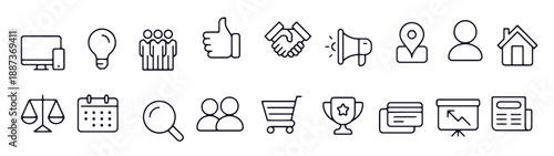 business kit icons vector design