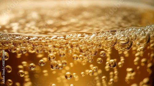 Golden Champagne Bubbles in Crystal Glass / クリスタルグラスの中の黄金のシャンパンの泡5