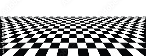 checkerboard floor in perspective black and white fading