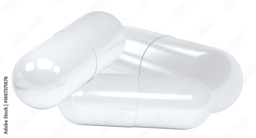Εκτύπωση καμβά a single white gelatin capsule casts a perfect reflection on a glossy black surface, representing pharmaceutical products and health
