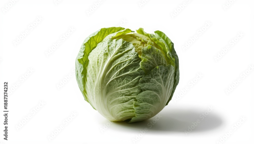 Obraz premium Lone cabbage against a white background