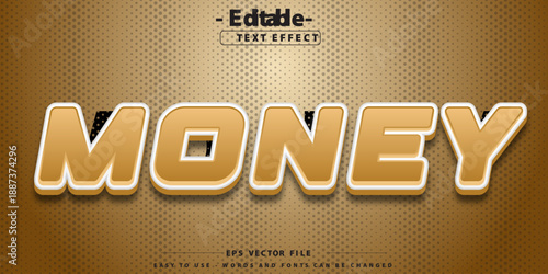 Golden money editable text style effect.