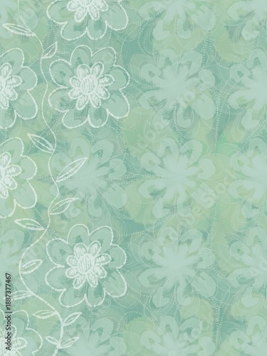 Digital Stationary Art Nouveau Watercolor Illustration
