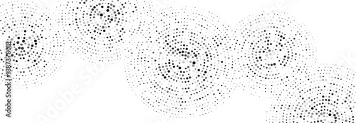 black concentric dotted circles pattern rippled sound wave 