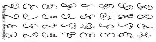 Calligraphic swirl flourish modern swirling flourishes