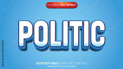 3D text effect politik pink