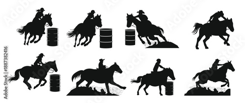 barrel racing design silhouette rodeo barrel racer rodeo 