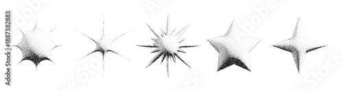 black stippled stars collection d dotted textured flares 