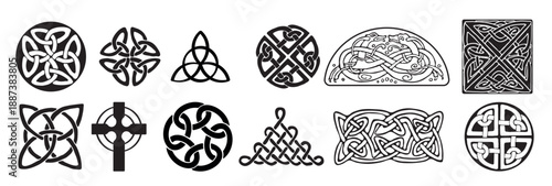 Celtic ornamental motifs set