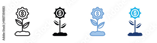 Investment icon set multiple style collection