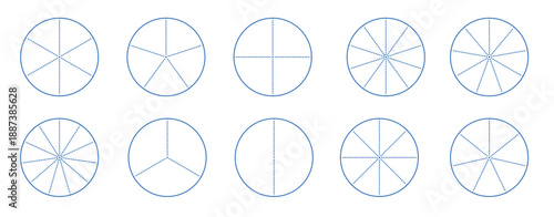 circle segments collection pie diagrams set round sections