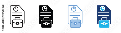 Portfolio icon set multiple style collection