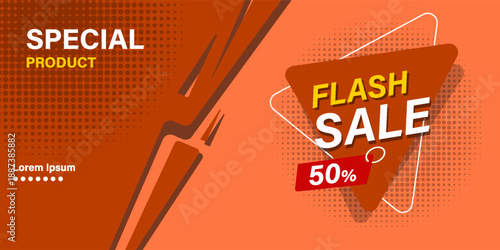 Flash sale discount banner template promotion