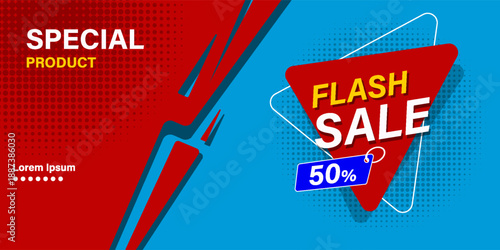 Flash sale discount banner template promotion