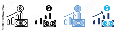 Investment icon set multiple style collection