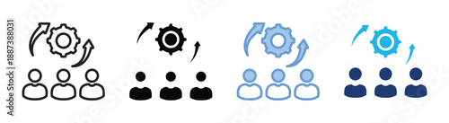 Contribution icon set multiple style collection