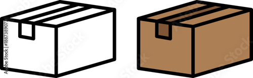 段ボール箱のアイコン。（Cardboard box icon.）
