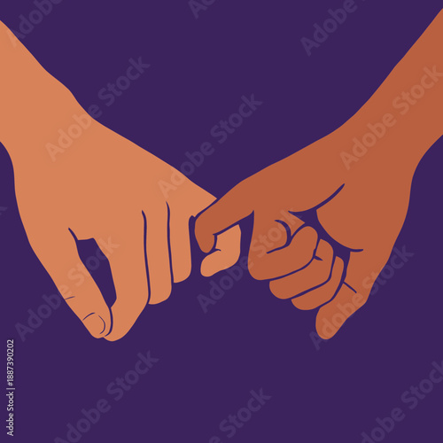 Close Up Interlocking Diverse Fingers