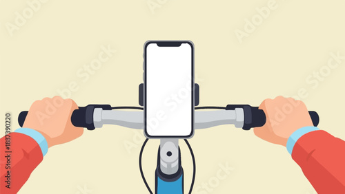 Hands gripping handlebars with phone holder on scooter