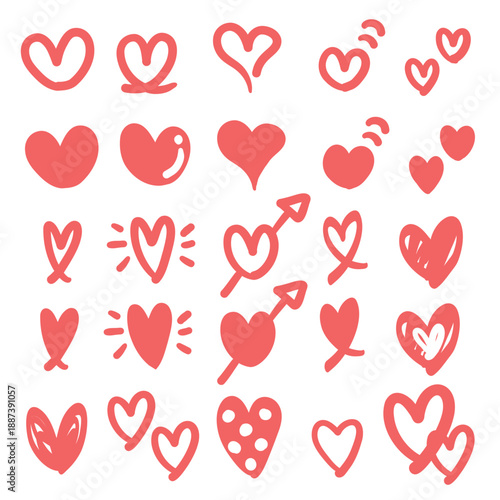赤いハートのセット