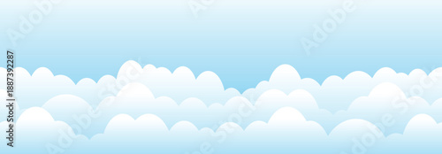 clouds and sky, weather nature background, Horizontal banner , vector illustration.