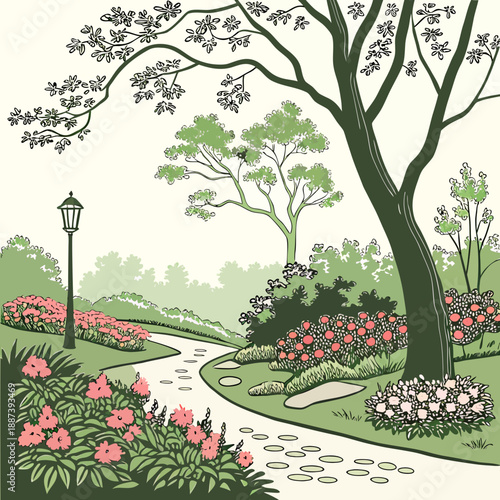 Serene garden pathway