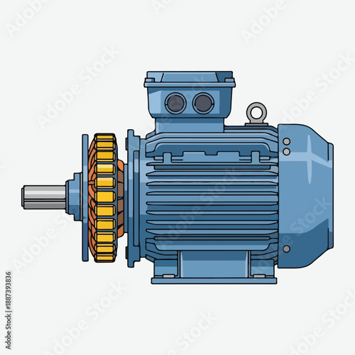 Industrial electric motor with gears