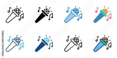 Entertainment center icons set multiple style collection. Editable stroke 
