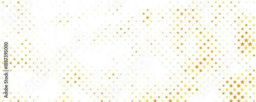 Gold stars falling down confetti background. Abstract glitter pattern, shiny sparkles border. Vector texture for Christmas, New Year or birthday party